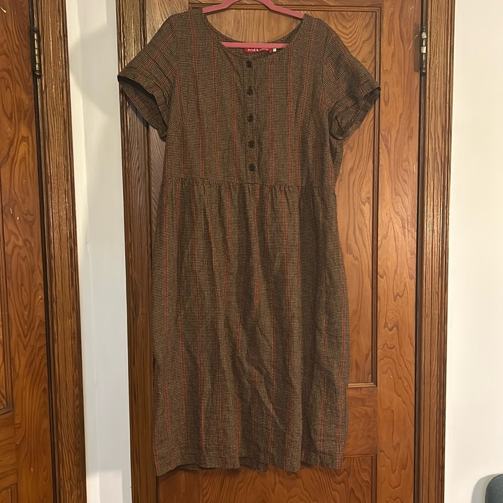 Brown plaid dress
